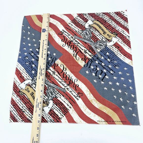 Bundle of 2 Military Ribbons POW MIA and 2nd Amendment Patriotic Flag Bandanas - Picture 7 of 9